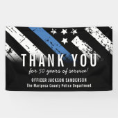 警察退職記念青い線旗 横断幕 (横)