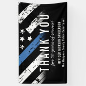 警察退職記念青い線旗 横断幕 (縦)