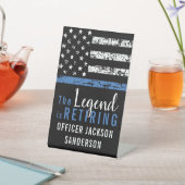 警察退職記念 薄い青い線 台座サイン (インサイチュ)