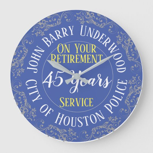警察退職賞（勤続年数） ラージ壁時計 (正面)