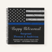 警察退職革薄いブルーラインパーティー ノートブック (正面)