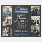 警察退職6写真法執行官 フリースブランケット (正面(横))