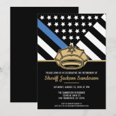 警察退職 シェリフ 法執行機関 招待状 (正面/裏面)