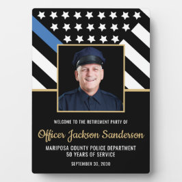 警察退職 ブルーライン フラッグ フォト ウェルカム フォトプラーク