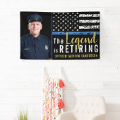 警察退職 薄い青いライン フラグ フォト 横断幕 (インサイチュ)