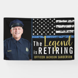 警察退職 薄い青いライン フラグ フォト 横断幕