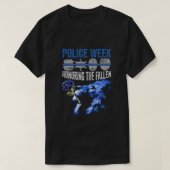 警察週間落ちた記念式典を祝う Tシャツ (デザイン正面)
