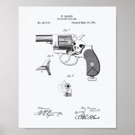 警察銃1881特許アート – ホワイト紙 ポスター
