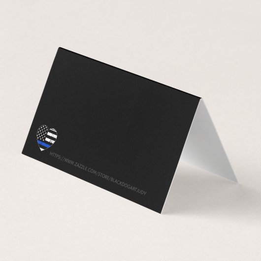 警察鑑賞薄パーソナライズされたい青い線 名刺 (裏面)