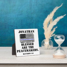 警察鑑賞青ライン聖なる書物、 経典賛美ズ フォトプラーク