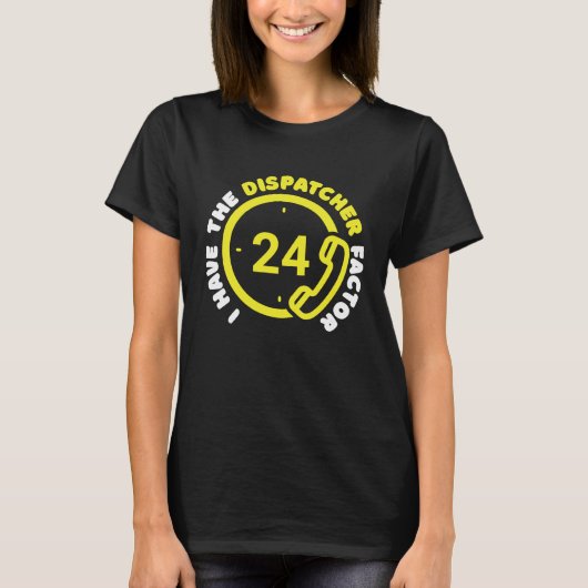 警察電話薄黄色ライン緊急ゴールドディスパッチ Tシャツ (正面)