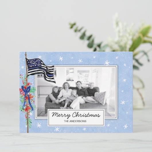 警察青い線旗ホリー家族の写真 シーズンカード (スタンド正面)