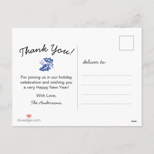 警察青線アメリカ国旗ありがとう シーズンポストカード (裏面)