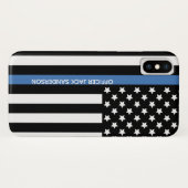 警察青線アメリカ国旗担当官名 Case-Mate iPhoneケース (裏面(横))