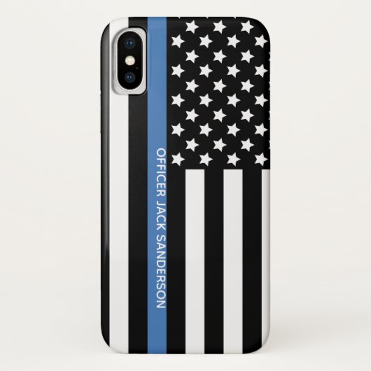 警察青線アメリカ国旗担当官名 Case-Mate iPhoneケース (裏面)