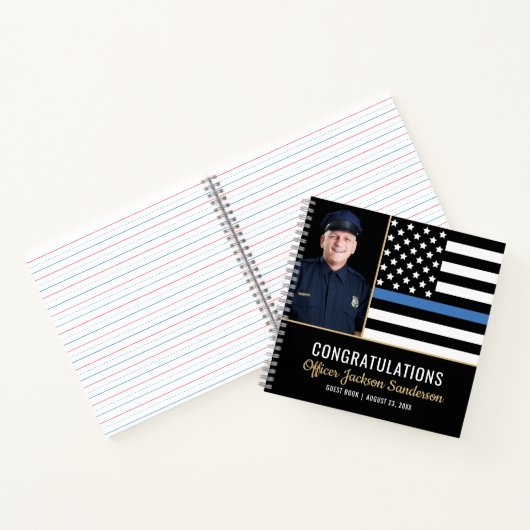 警察青線フラッグ写真リタイアゲストブック ノートブック (内部)