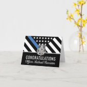 警察青色旗卒業 カード (黄色い花)