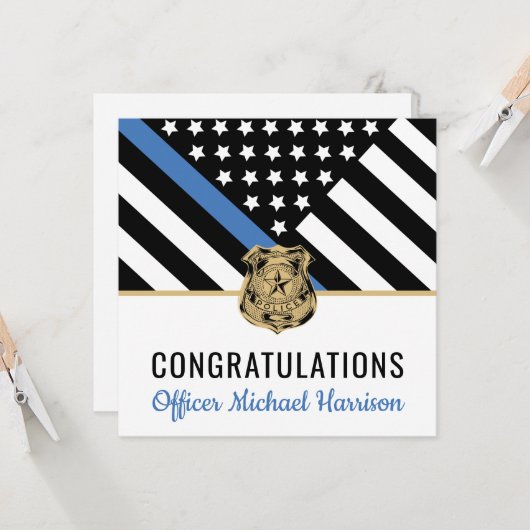 警察青色旗卒業 カード (正面/裏面インサイチュ)