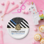 警察青色旗卒業 ペーパープレート (パーティー)