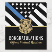 警察青色旗卒業 ワインラベル (シングルラベル)