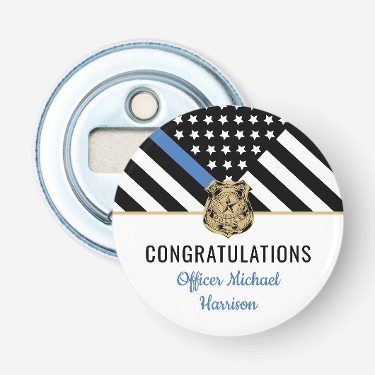 警察青色旗卒業 栓抜き (正面)