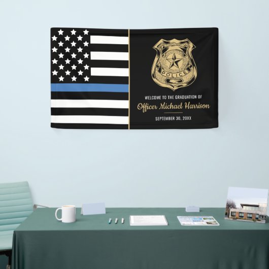 警察青色旗卒業 横断幕 (トレードショー)