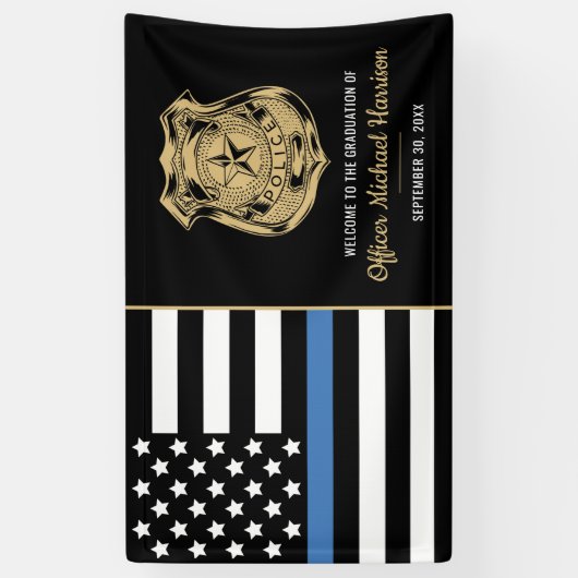 警察青色旗卒業 横断幕 (縦)