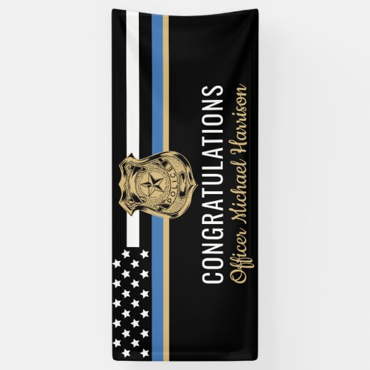 警察青色旗卒業 横断幕 (縦)