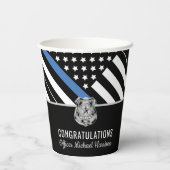 警察青色旗卒業 紙コップ (裏面)