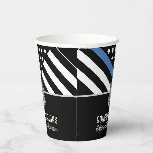 警察青色旗卒業 紙コップ (右)