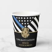 警察青色旗卒業 紙コップ (正面)