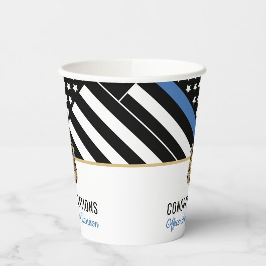 警察青色旗卒業 紙コップ (左)