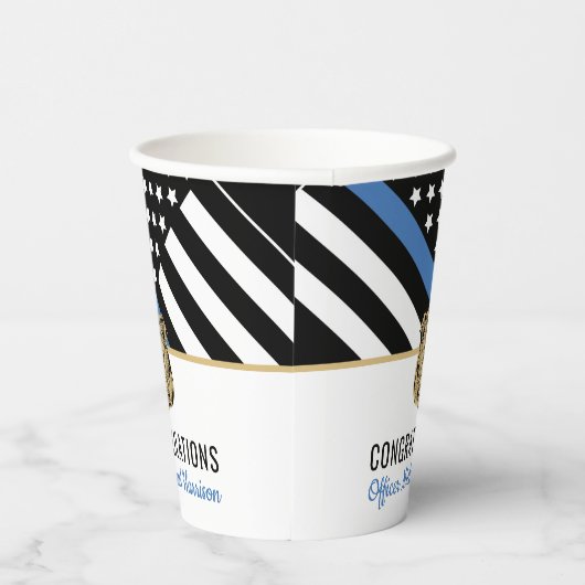 警察青色旗卒業 紙コップ (右)