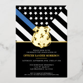 警察青色旗法執行卒業 箔招待状 (正面)