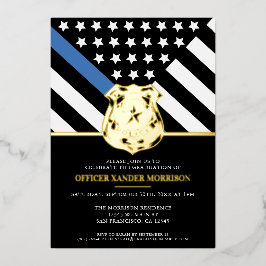 警察青色旗法執行卒業 箔招待状