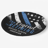 警察青色旗法執行退職 ペーパープレート (アングル)