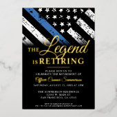 警察青色旗法執行退職 箔招待状 (正面)