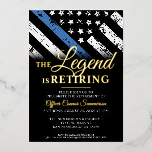 警察青色旗法執行退職 箔招待状