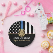 警察青色旗艦士官学校卒業 ペーパープレート (パーティー)