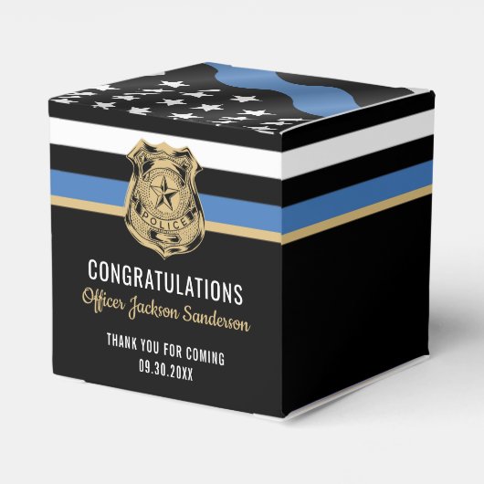 警察青色線おめでとう退職パーティー フェイバーボックス (裏面サイド)