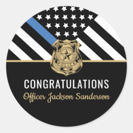 警察青色線お祝い担当役員の退職 ラウンドシール