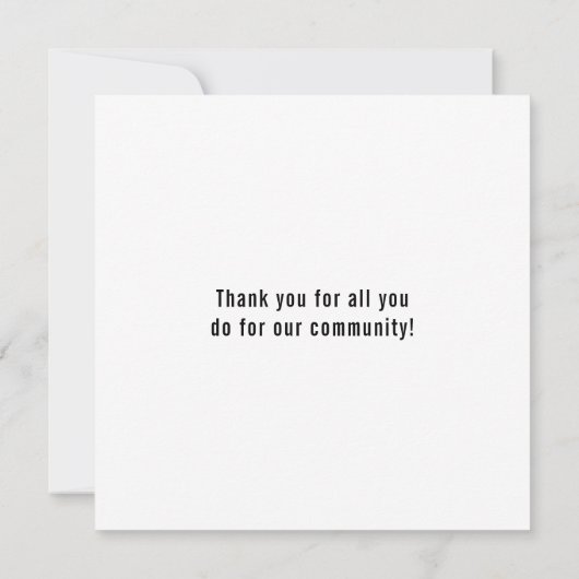 警察青色線の旗の感謝 サンキューカード (裏面)