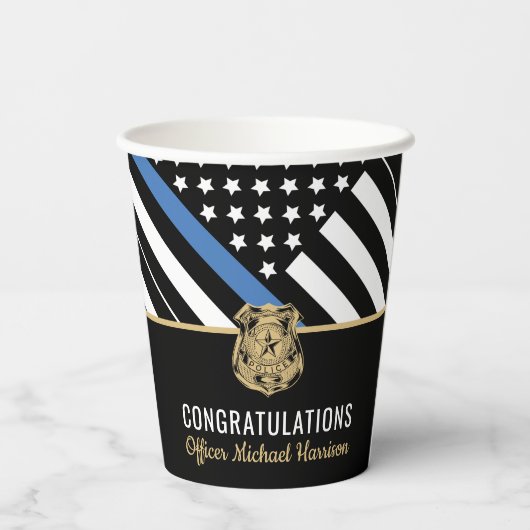 警察青色線法執行卒業党 紙コップ (裏面)
