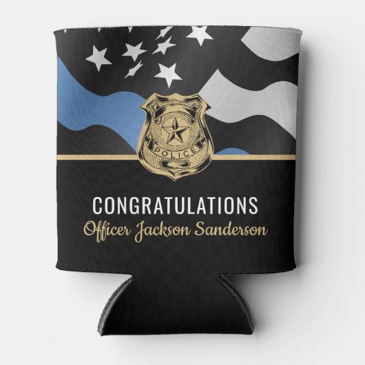 警察青色線法執行退職パーティー 缶クーラー (正面)