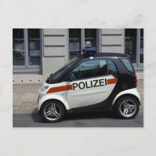 警察頭が切れる車 ポストカード