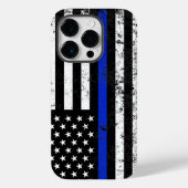 警察風の動揺してアメリカ国旗 Case-Mate iPhoneケース (裏面)