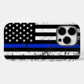 警察風の動揺してアメリカ国旗 Case-Mate iPhoneケース (裏面 (横))