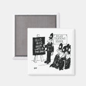 警察養成所。漫画おもしろいイラストレーション マグネット (正面/裏面)