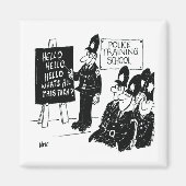 警察養成所。漫画おもしろいイラストレーション マグネット (正面)