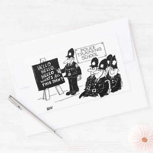 警察養成所 長方形シール (封筒)